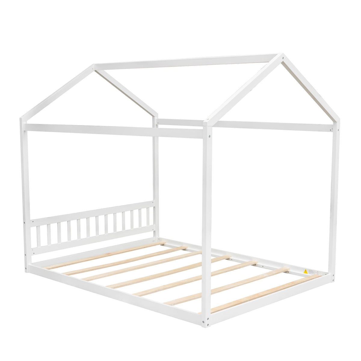 Wooden House Bed With Headboard canopy bed frame in white with slatted base by HouseOfZazla on Tampa Home & Garden Store