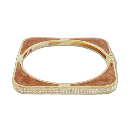 Sea Diamonds Bracelet by Lauren G Adams, hinged bangle with brown enamel and diamond edge on Tampa Home & Garden Store