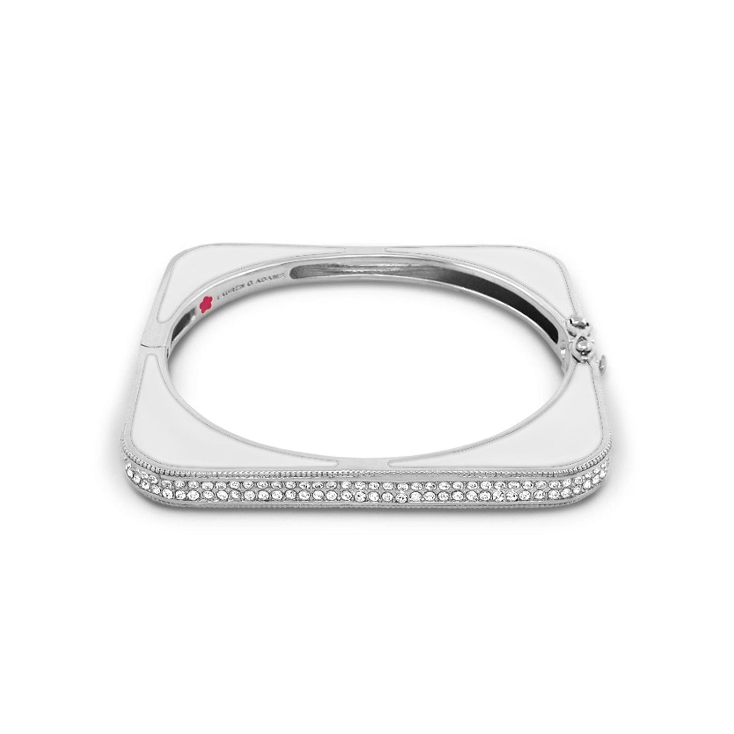 Sea Diamonds Bracelet by Lauren G Adams, hinged silver bracelet with safety lock and diamonds on Tampa Home & Garden Store