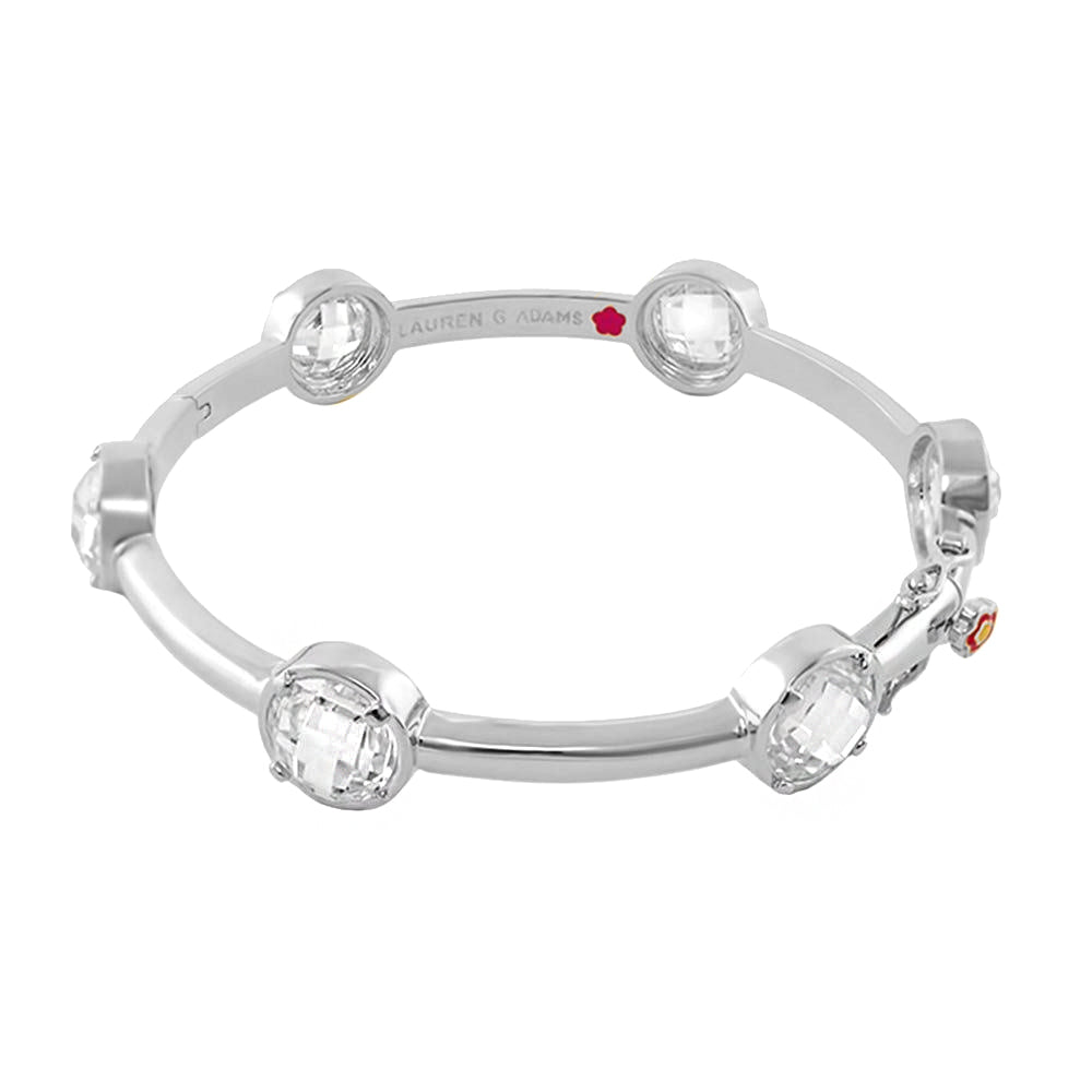 Glamour by the Yard Bangle bracelet in silver with clear crystal stations by Lauren G Adams on Tampa Home & Garden Store