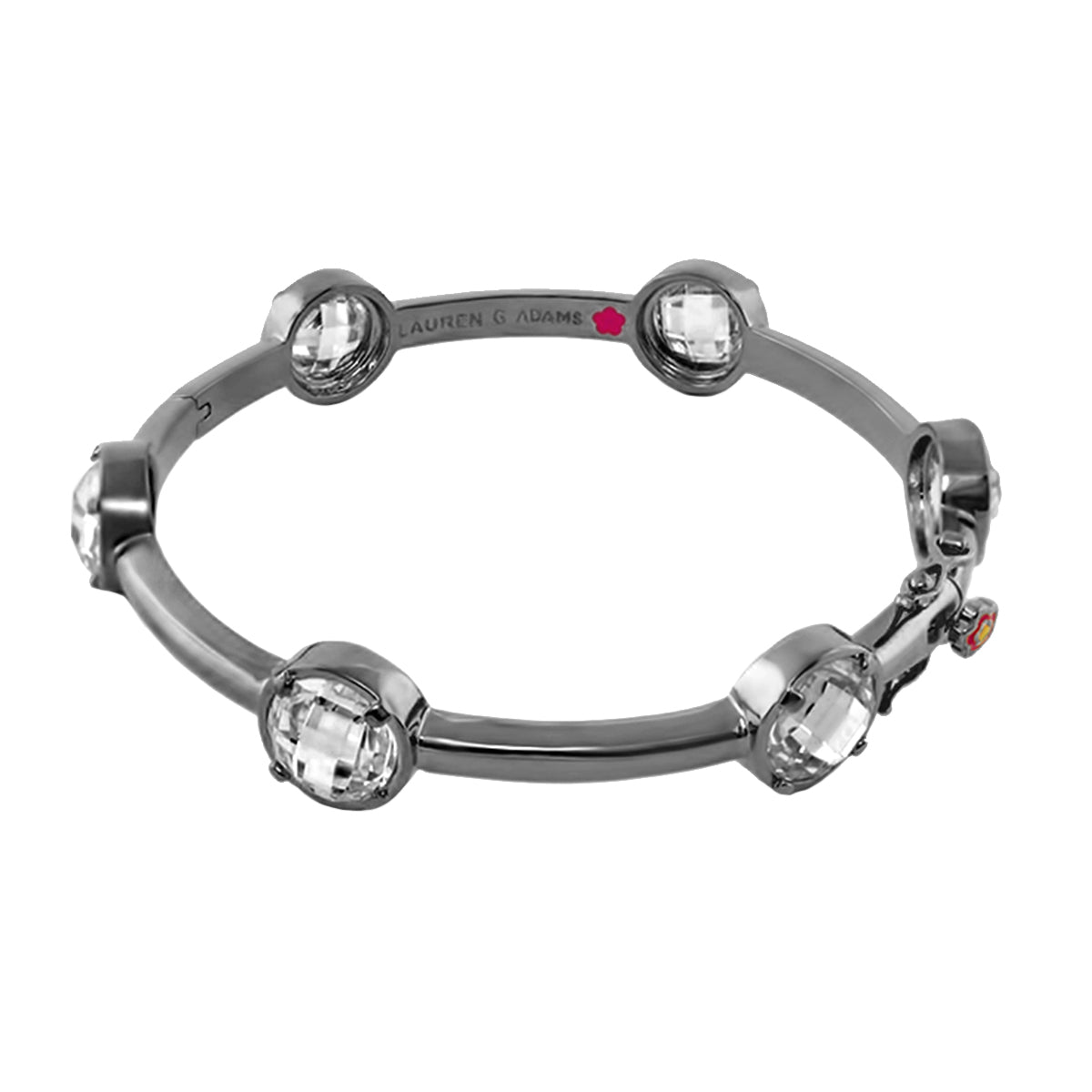 Glamour by the Yard Bangle, Lauren G Adams eternity bracelet in silver-tone with clear crystals on Tampa Home & Garden Store