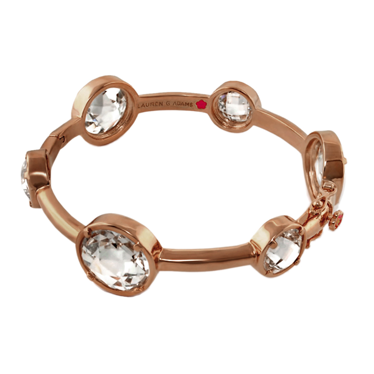 Glamour by the Yard Bangle rose gold bracelet with large clear crystals by Lauren G Adams on Tampa Home & Garden Store