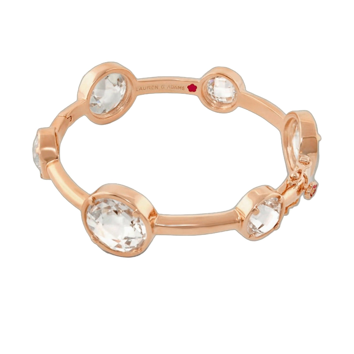 Glamour by the Yard Bangle bracelet in rose gold with crystal settings by Lauren G Adams on Tampa Home & Garden Store