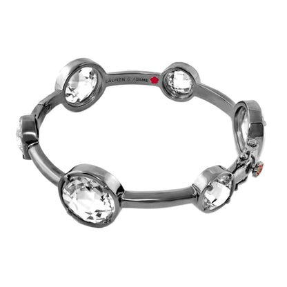 Glamour by the Yard Bangle bracelet in silver with clear crystal bezels, Lauren G Adams on Tampa Home & Garden Store