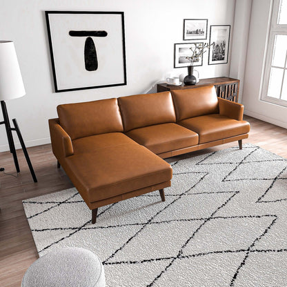 Lore L-shaped leather sofa in tan by HouseOfZazla on Tampa Home & Garden Store