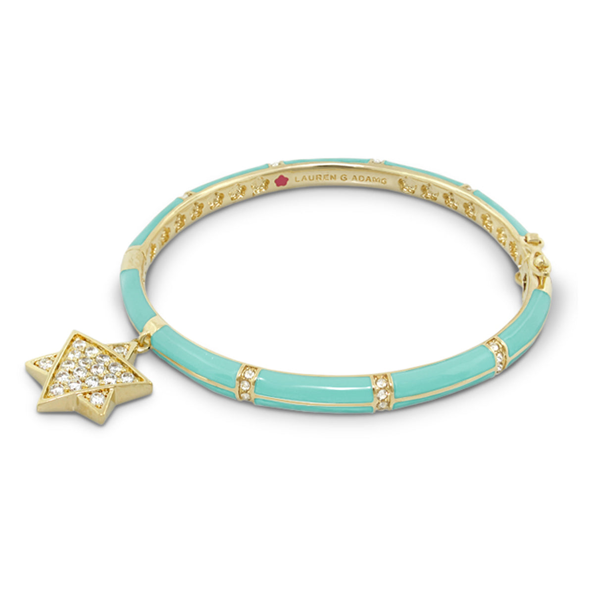 Star of David Bangle bracelet turquoise gold-tone accents diamond charm by Lauren G Adams on Tampa Home & Garden Store