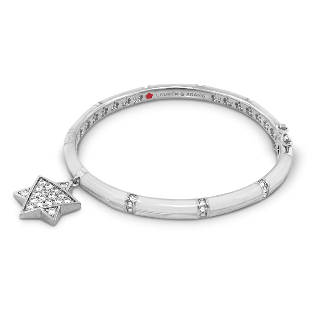 Star of David silver bangle bracelet with pave crystals, Lauren G Adams collection on Tampa Home & Garden Store