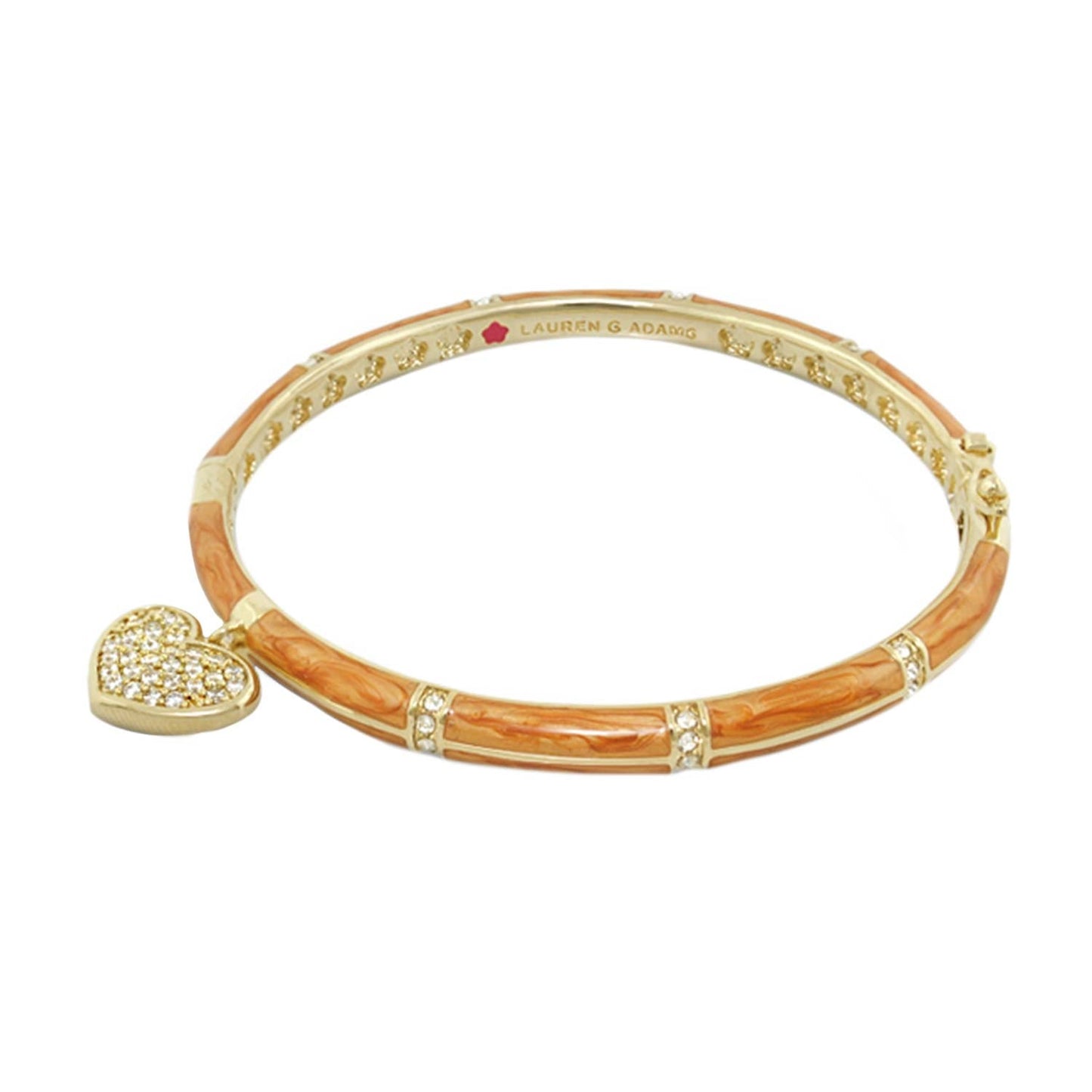 Charming 2 Pave Heart Bangle gold-tone bracelet with pavé heart charm Lauren G Adams on Tampa Home & Garden Store