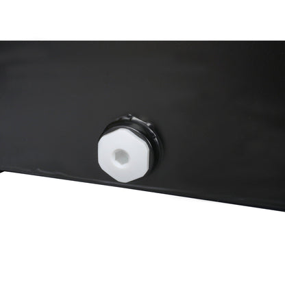 Heavy Duty Hydraulic Fluid Tank 10 Gal black breather cap and hose fitting on surface on Tampa Home & Garden Store