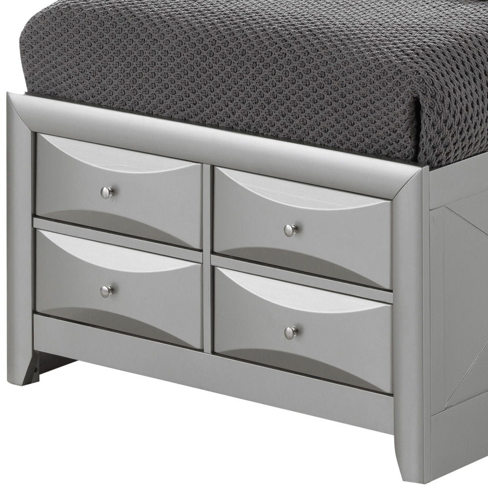 Modern design gray storage bed with 4 drawers and bookcase headboard HouseOfZazla on Tampa Home & Garden Store