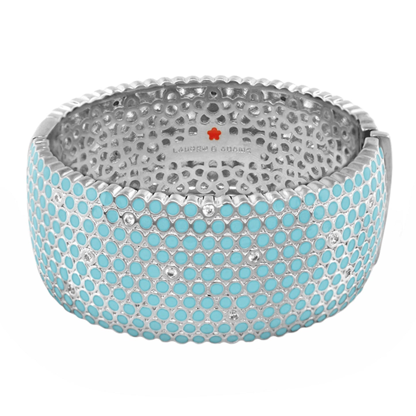 Fun Bubbles Bangle turquoise bubble-inlay hinged bracelet with safety lock by Lauren G Adams on Tampa Home & Garden Store