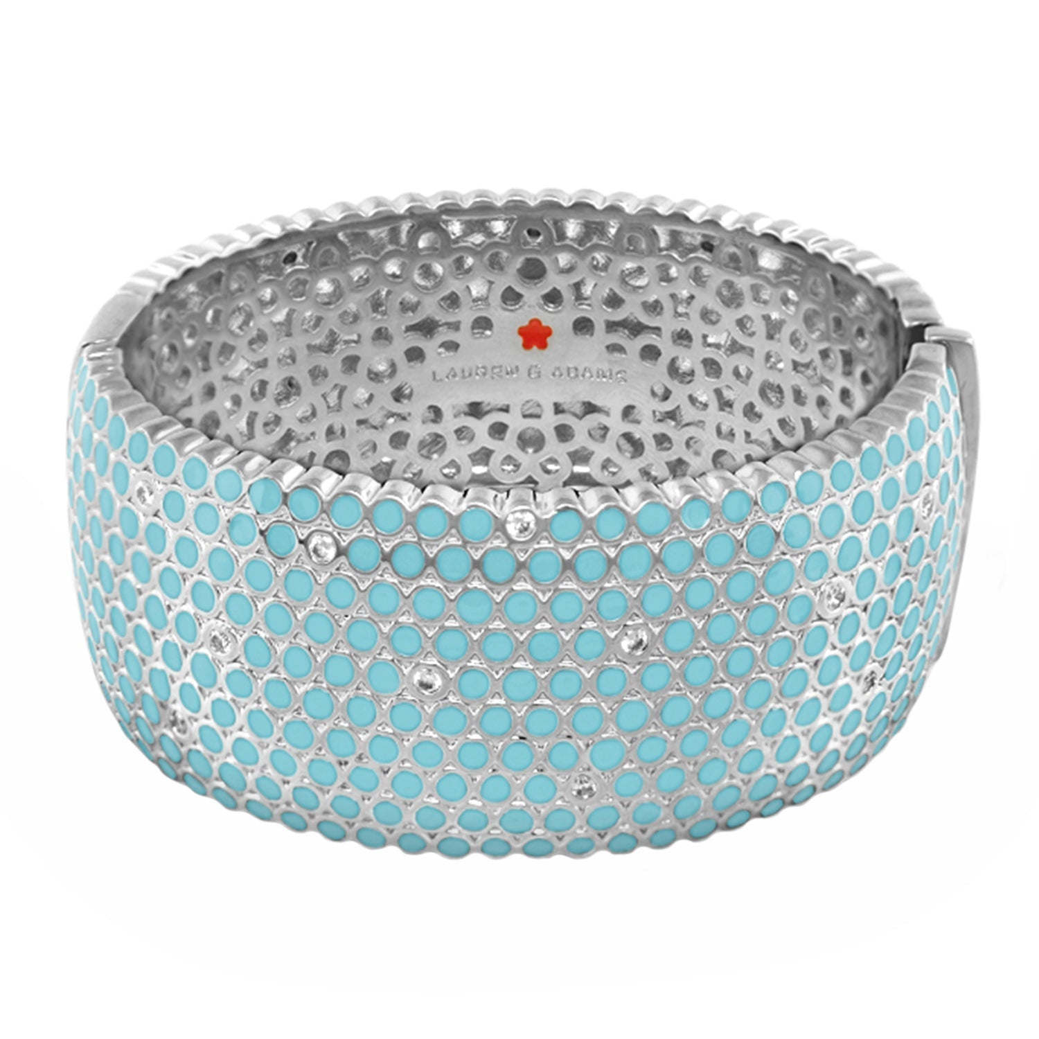 Fun Bubbles Bangle turquoise bubble-inlay hinged bracelet with safety lock by Lauren G Adams on Tampa Home & Garden Store