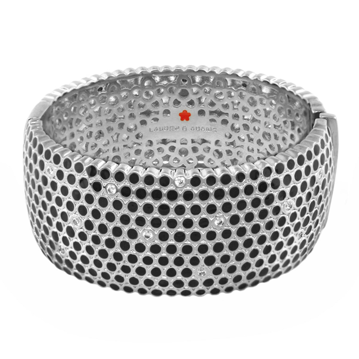 Fun Bubbles Bangle by Lauren G Adams, silver-tone hinged bracelet with round perforations on Tampa Home & Garden Store