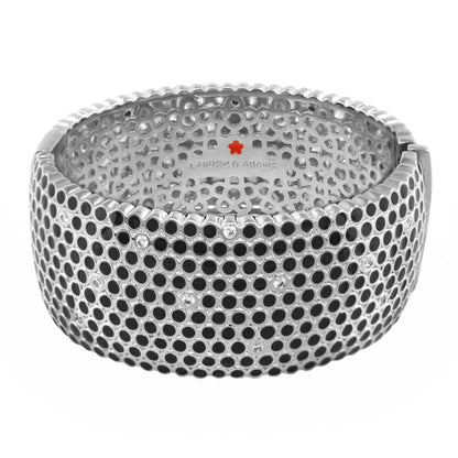 Fun Bubbles Bangle by Lauren G Adams, silver-tone hinged bracelet with round perforations on Tampa Home & Garden Store