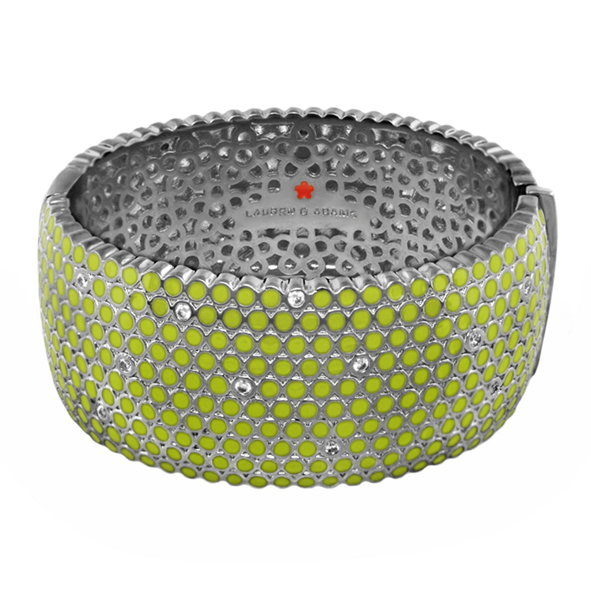 Fun Bubbles Bangle silver hinged bracelet by Lauren G Adams with safety lock on Tampa Home & Garden Store