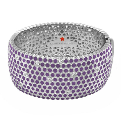 Fun Bubbles Bangle purple enamel dot bracelet, hinged with safety lock by Lauren G Adams on Tampa Home & Garden Store