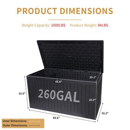 Heavy Duty Outdoor Resin Storage Box and Lid