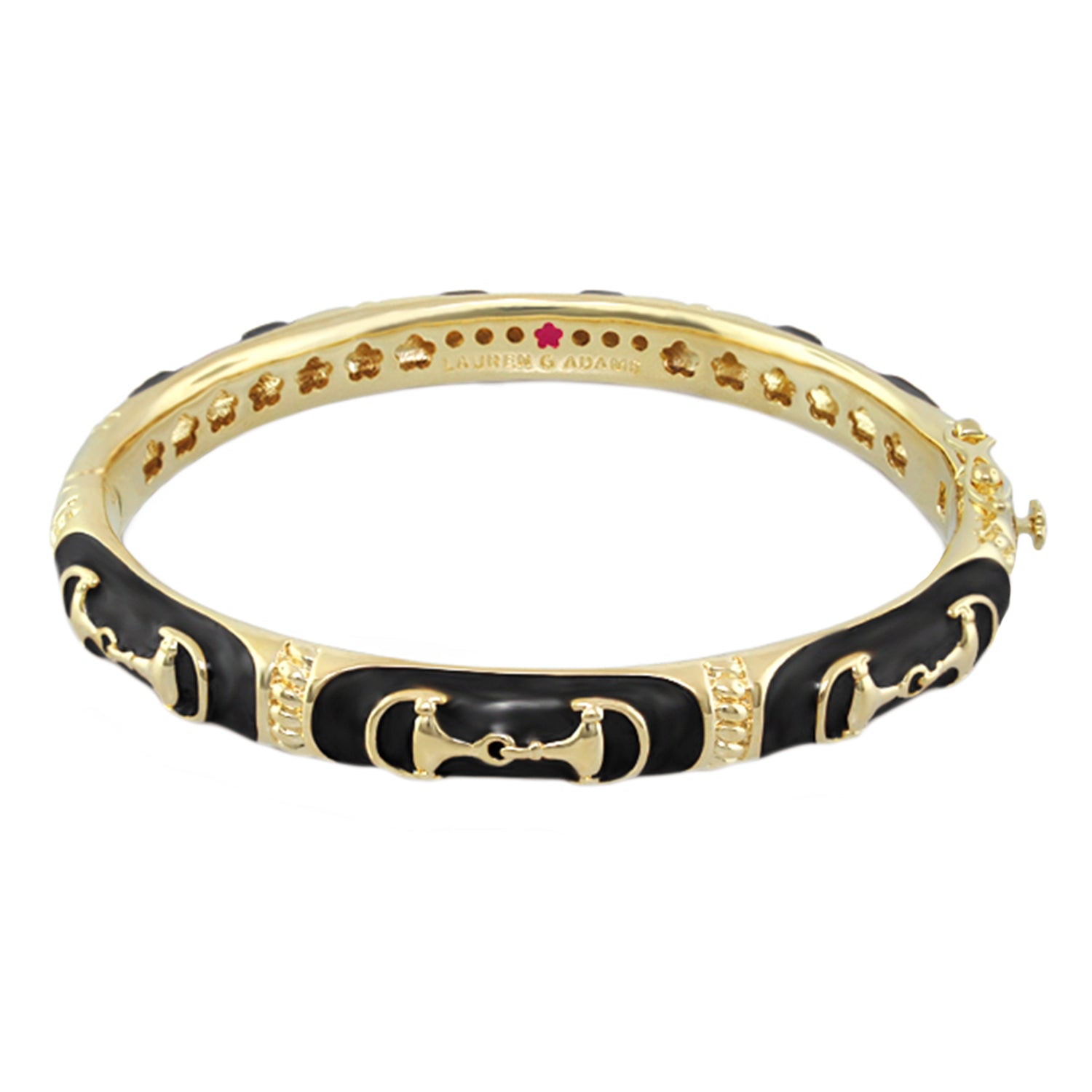 Equestrian Bangle Black Snaffle bracelet by Lauren G Adams black enamel horsebit design on Tampa Home & Garden Store