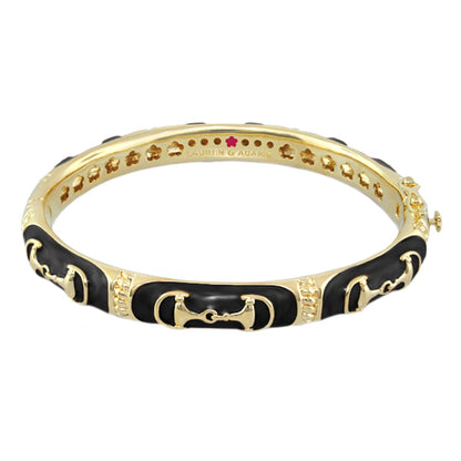 Equestrian Bangle Black Snaffle bracelet by Lauren G Adams black enamel horsebit design on Tampa Home & Garden Store