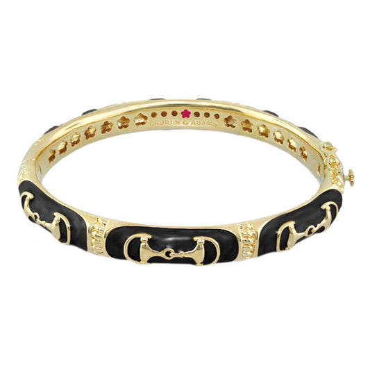 Equestrian Bangle Black Snaffle bracelet by Lauren G Adams black enamel horsebit design on Tampa Home & Garden Store