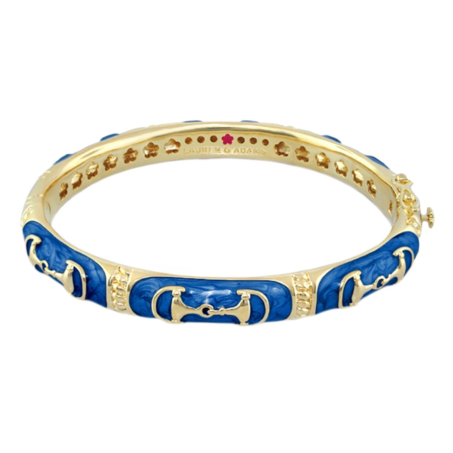 Bracelet Equestrian Bangle — blue enamel with gold-tone snaffle motifs by Lauren G Adams on Tampa Home & Garden Store