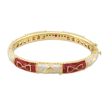 Equestrian Bangle coral stirrup gold-tone hinged bracelet by Lauren G Adams on Tampa Home & Garden Store