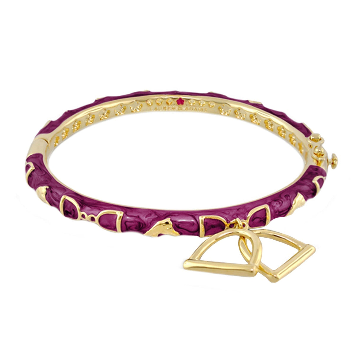 Equestrian Bangle Stirrup Charm purple enamel with gold-tone accents by Lauren G Adams on Tampa Home & Garden Store