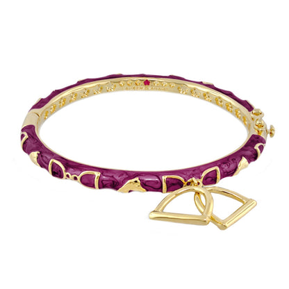 Equestrian Bangle Stirrup Charm purple enamel with gold-tone accents by Lauren G Adams on Tampa Home & Garden Store