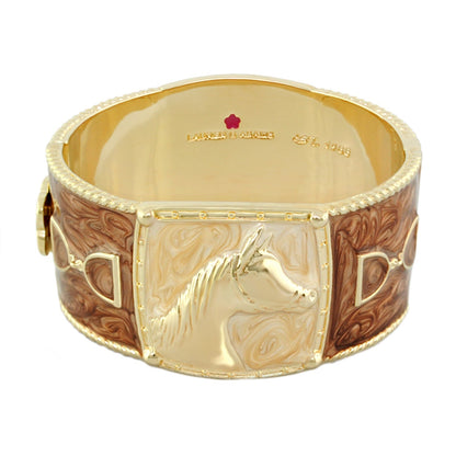Equestrian Bangle — Coral Horse Head, gold-tone hinged bracelet by Lauren G Adams on Tampa Home & Garden Store