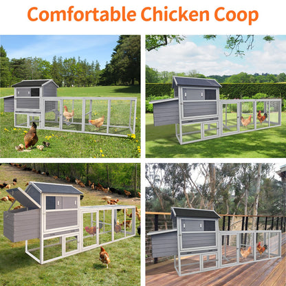 Gray wooden chicken coop with run and nesting box by HouseOfZazla on Tampa Home & Garden Store