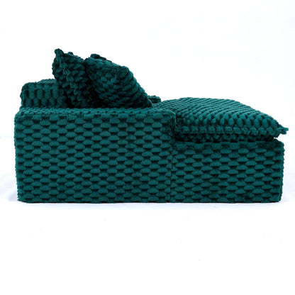 Green Comfort Bearing Sofa with 2 pillows and backrest in knit upholstery by HouseOfZazla on Tampa Home & Garden Store