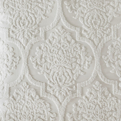 Duvet cover set off-white King/Cal King, tufted cotton chenille damask pattern, 3-piece on Tampa Home & Garden Store