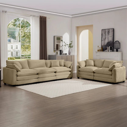 Elegant Sectional Sofa Set with Deep Seats
