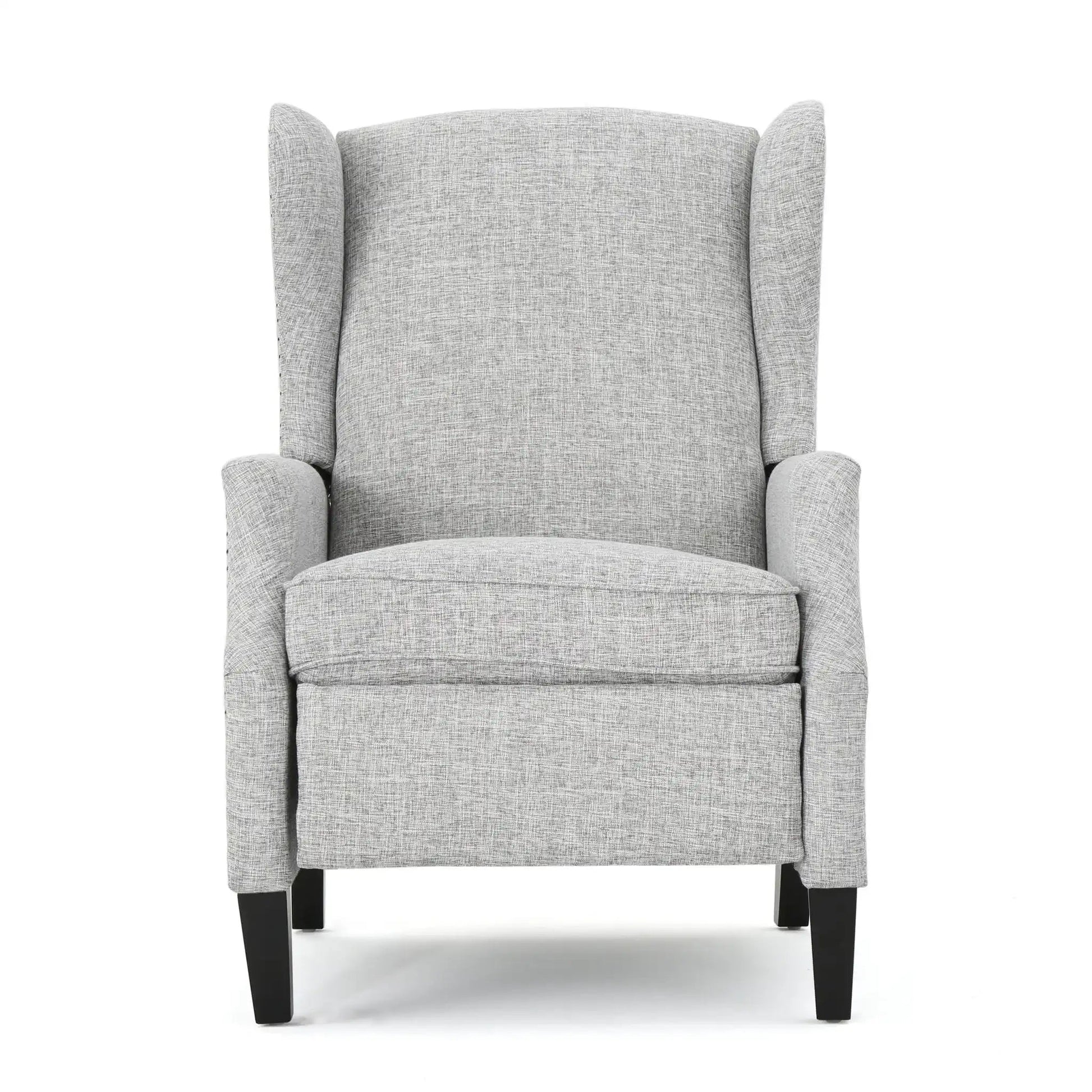 Westeros Wing Back Fabric Upholstered Recliner in light gray on Tampa Home & Garden Store