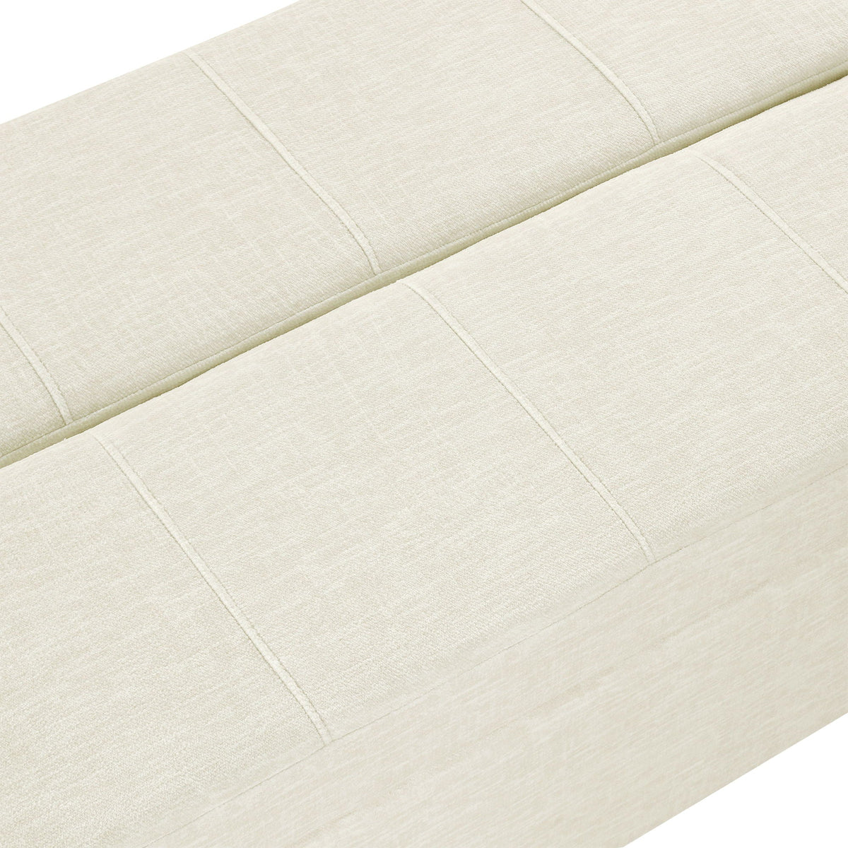 Twin size folding ottoman sleeper bed with cream upholstery and stitched panels on Tampa Home & Garden Store