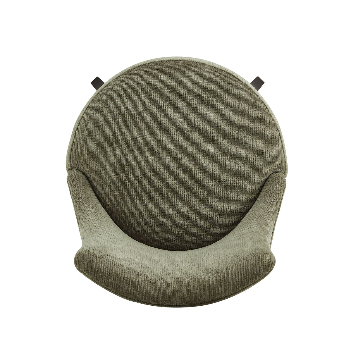 Bar height barstool with backrest in olive green textured woven upholstery on Tampa Home & Garden Store