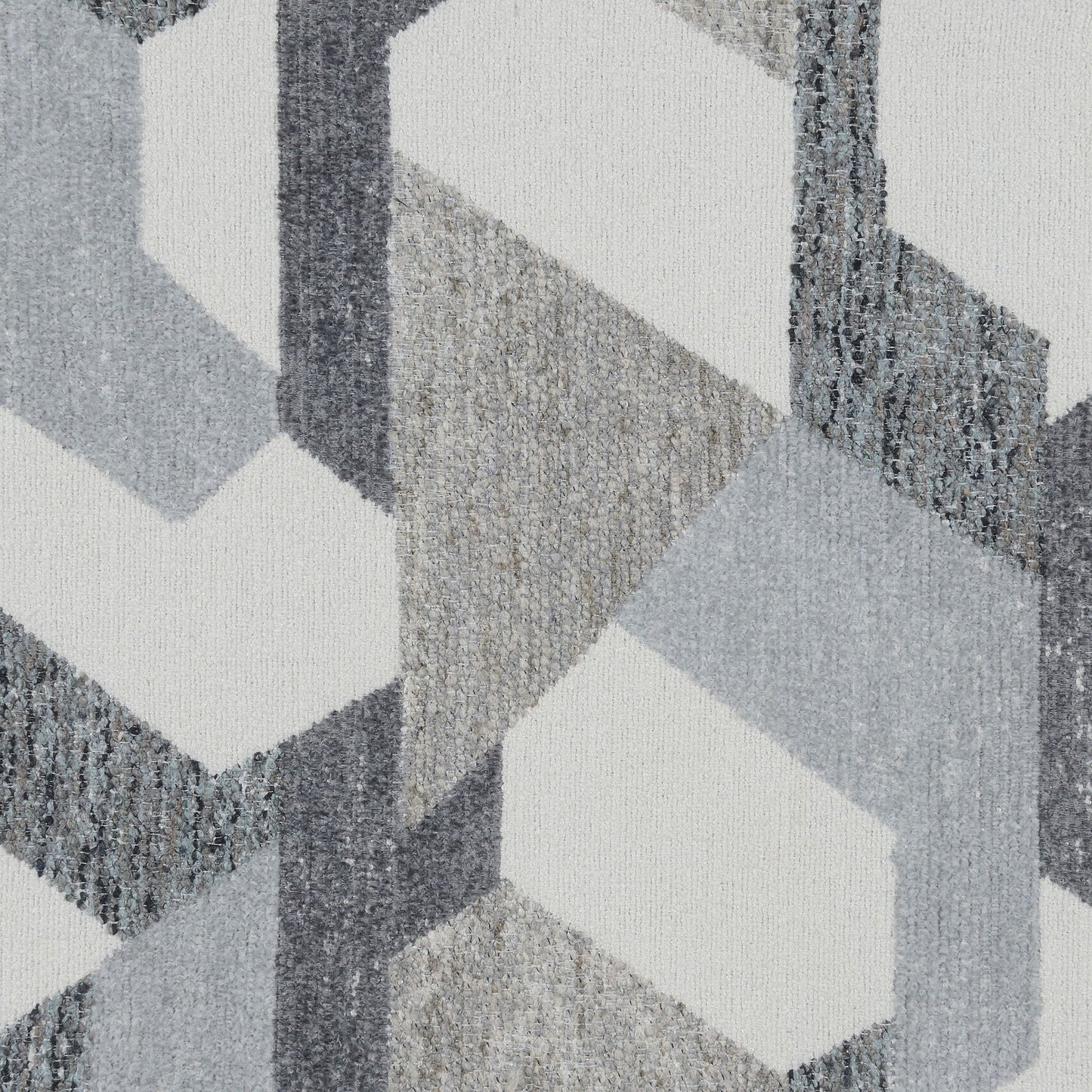 Geometric gray-toned area rug close-up from HouseOfZazla on Tampa Home & Garden Store