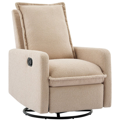 Cozy Swivel Glider Recliner Chair and Leg Rest