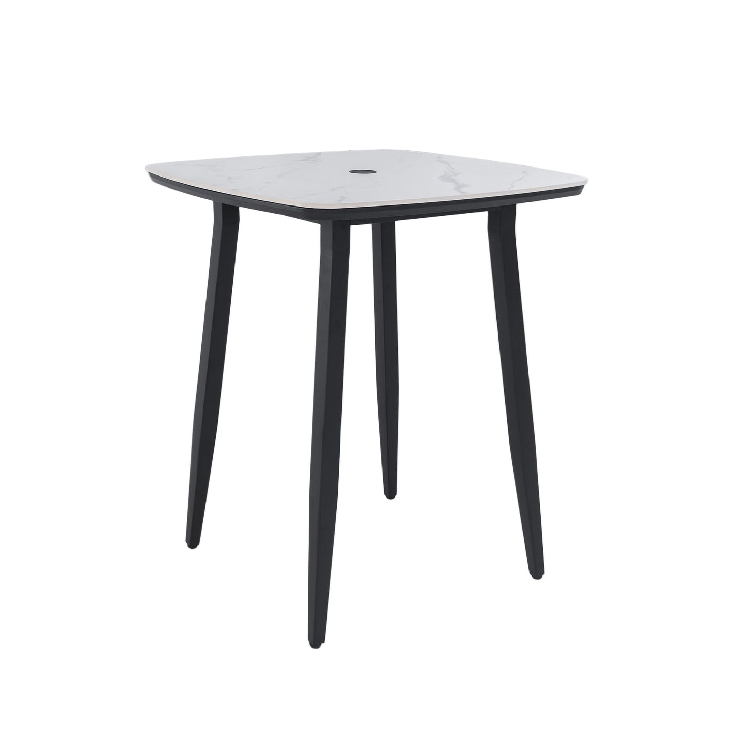 Weatherproof Outdoor Bar Table In Black And White