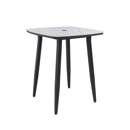 Weatherproof Outdoor Bar Table In Black And White