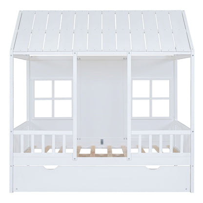 Kids House Bed With Twin Trundle and Daybed