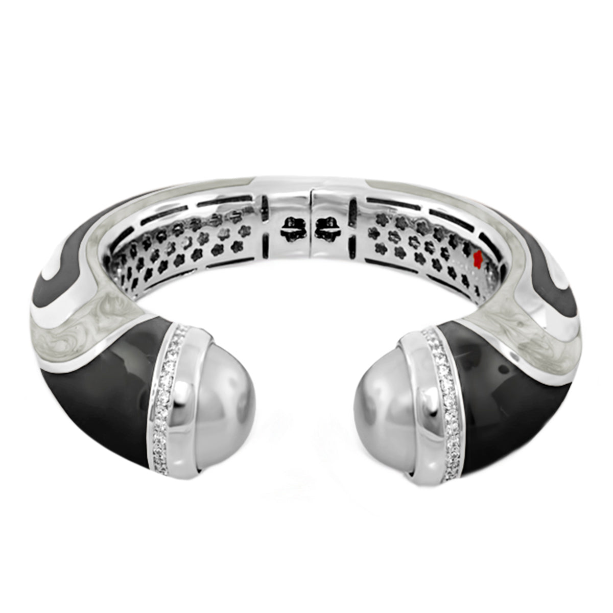 Chunky Town Bangle — Wave Cuff, Lauren G Adams bracelet with black enamel and crystals on Tampa Home & Garden Store