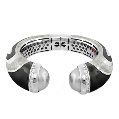 Chunky Town Bangle — Wave Cuff, Lauren G Adams bracelet with black enamel and crystals on Tampa Home & Garden Store