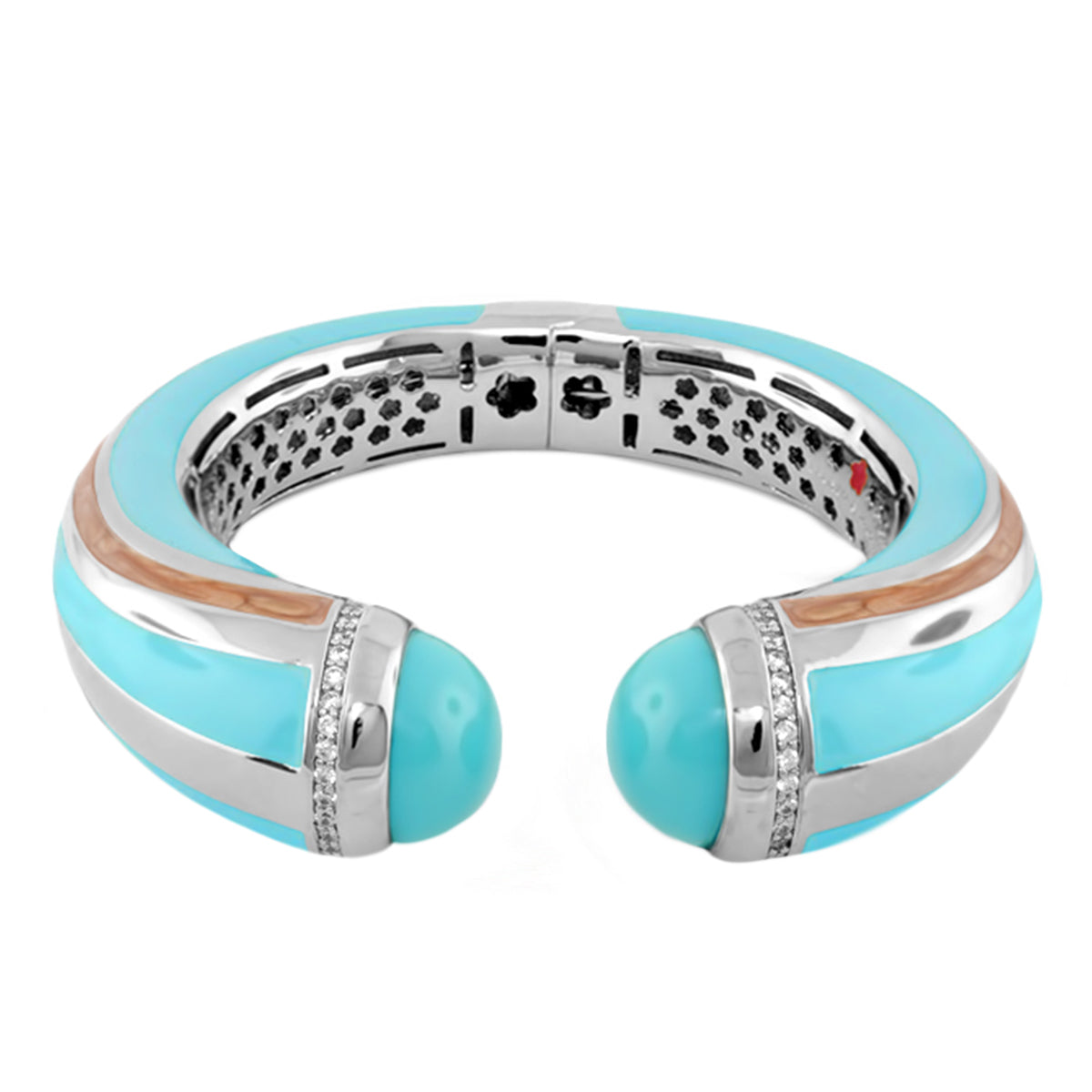 Chunky Town Bangle Striped Cuff turquoise bracelet by Lauren G Adams with rhinestones on Tampa Home & Garden Store