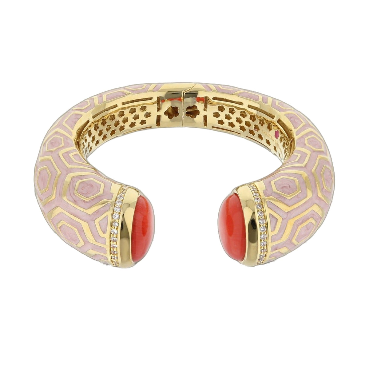 Chunky Town Bangle Honeycomb Cuff by Lauren G Adams; lavender pink enamel with honeycomb on Tampa Home & Garden Store
