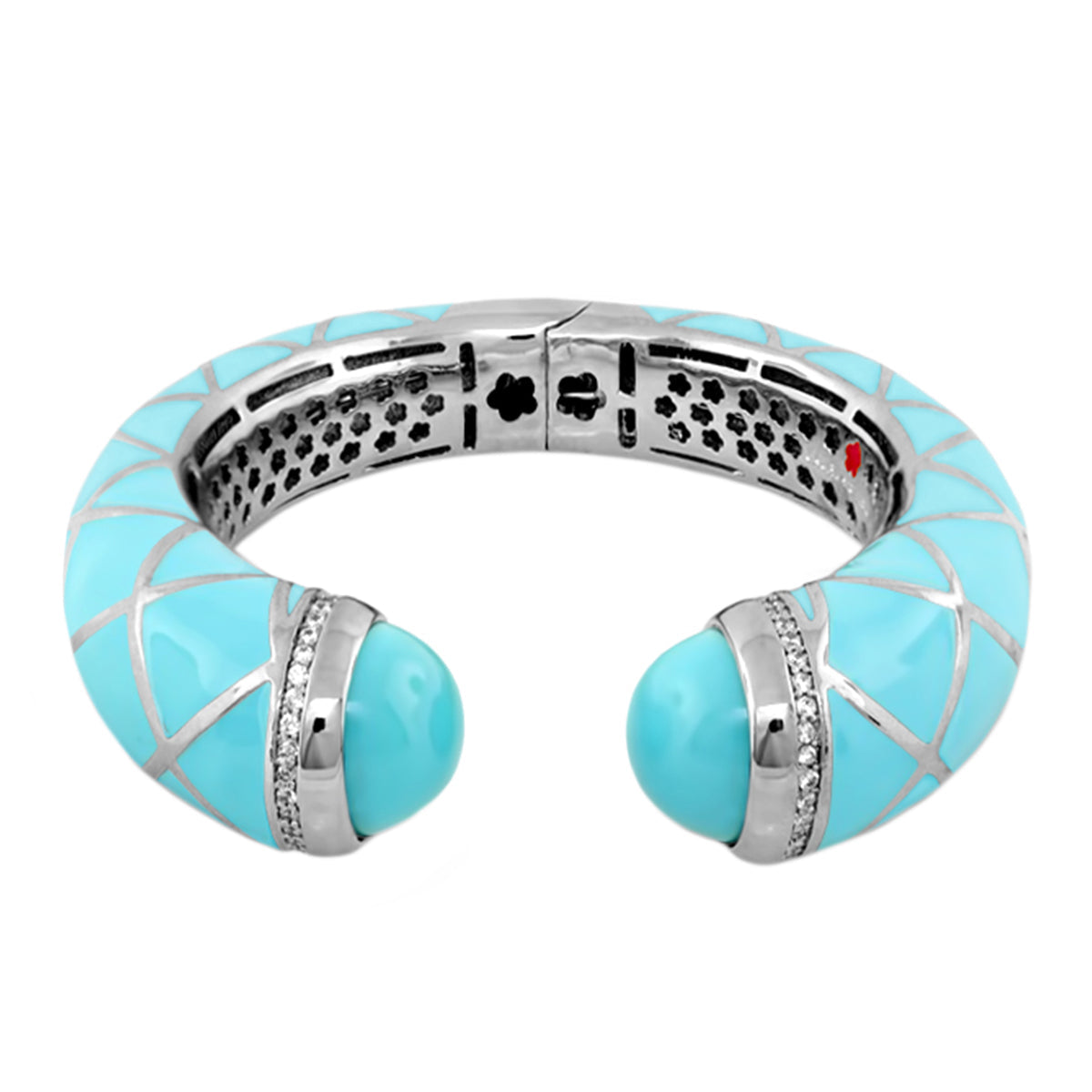 Chunky Town Bangle Lattice Cuff turquoise hinged bracelet on Tampa Home & Garden Store