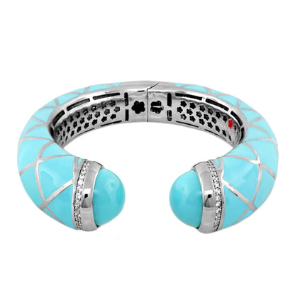 Chunky Town Bangle Lattice Cuff turquoise hinged bracelet on Tampa Home & Garden Store
