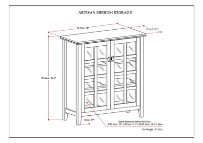 Artisan Handcrafted Storage Cabinet by HouseOfZazla, glass-door accent cabinet with two doors on Tampa Home & Garden Store