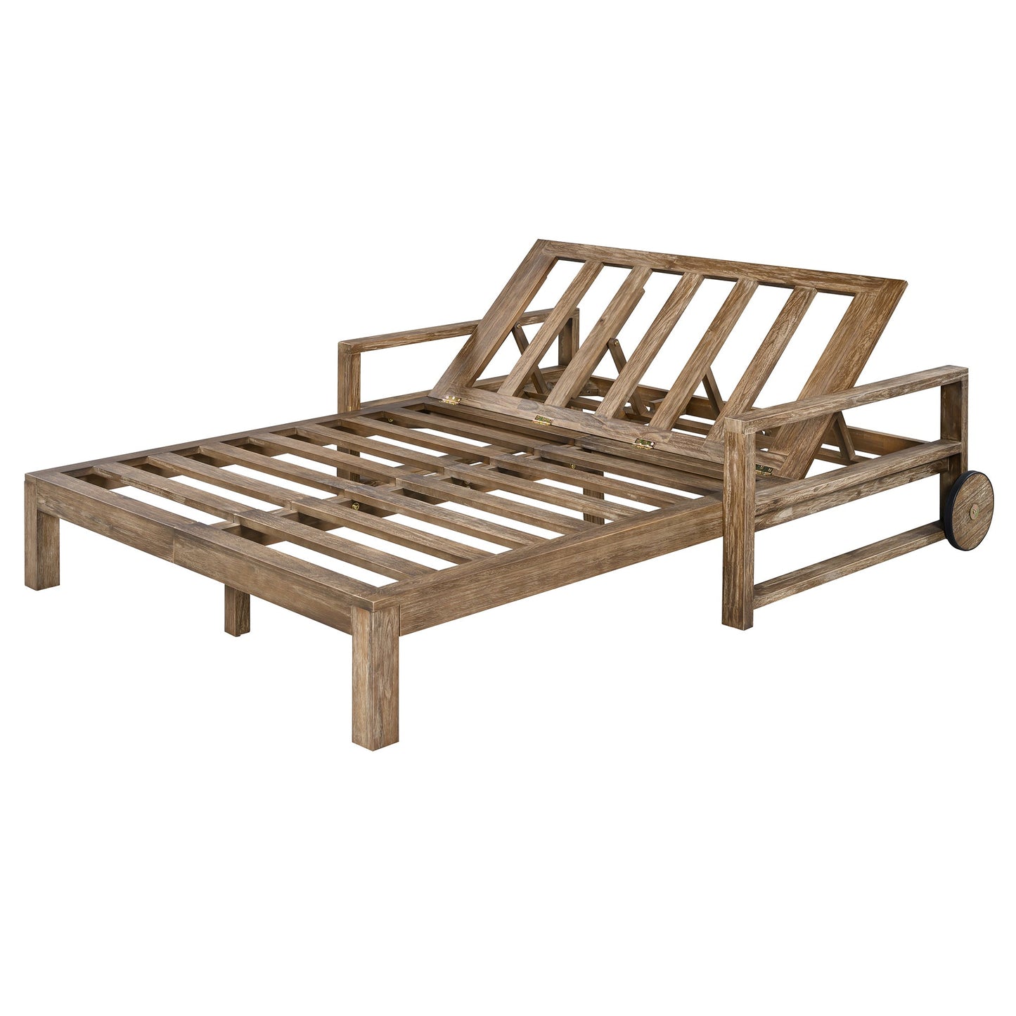 Farmhouse Acacia Sunbed for Two and Cozy Cushions