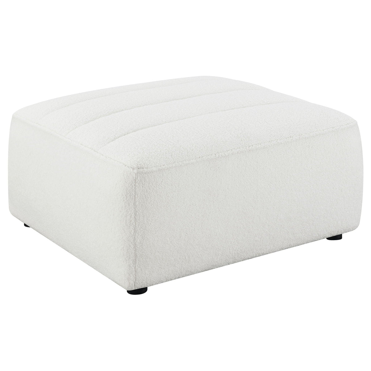 Nevve Ivory tufted ottoman, textured boucle fabric, 6-piece sectional by HouseOfZazla on Tampa Home & Garden Store